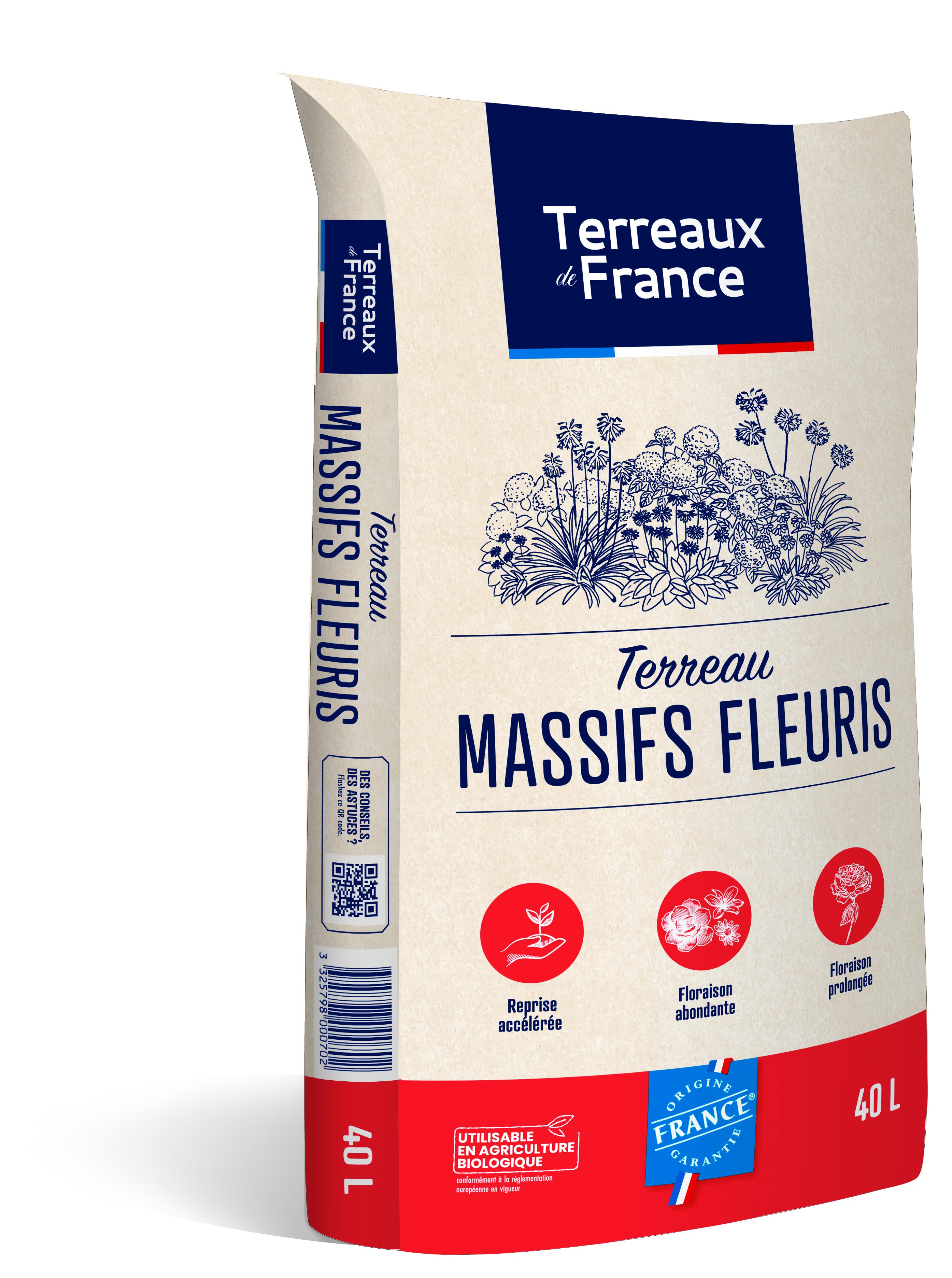 Sac de terreau pour massifs fleuris de la marque Terreaux de France 