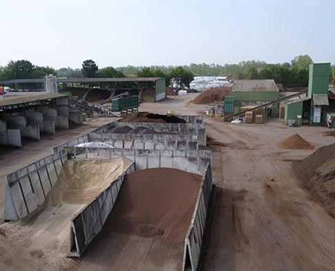 Vue aérienne du site de production de substrats